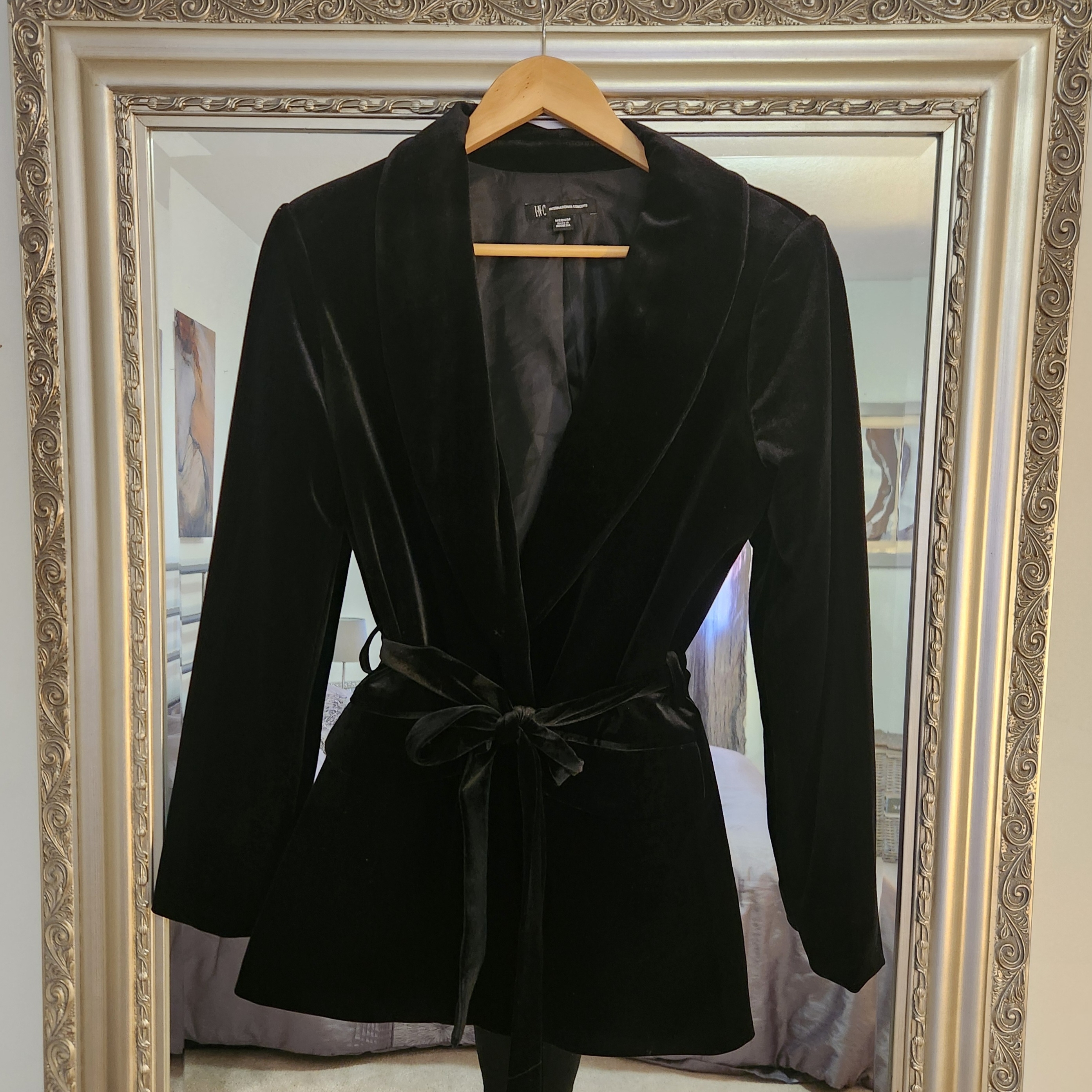 Inc International Concepts Black Velvet Blazer